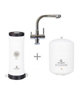 Meer overAquapeak waterfilter set met 6 liter watertank en drieweg keukenkraan "Helsinki"