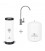 Aquapeak waterfilter set met 6 liter watertank en eenweg keukenkraan "Luzern" RVS