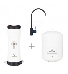Aquapeak waterfilter set met 6 liter watertank en eenweg keukenkraan "Nice" zwart