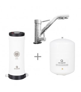 Meer overAquapeak waterfilter set met 6 liter watertank en drieweg keukenkraan "Oslo"