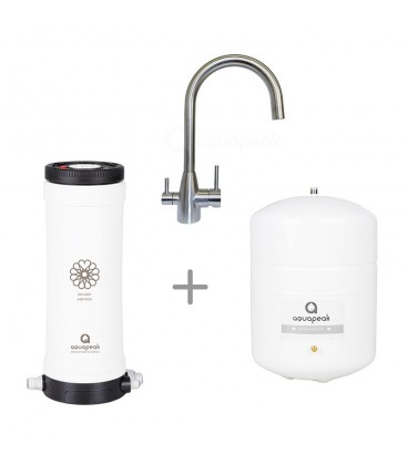 Waterfilter set  met 6-liter watertank en drieweg keukenkraan "Vancouver"