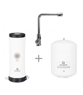 Aquapeak waterfilter set met 6 liter watertank en drieweg keukenkraan "Kopenhagen"