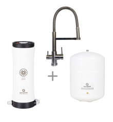 Aquapeak waterfilter set met 6 liter watertank en drieweg RVS keukenkraan "Florence"
