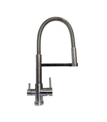 Aquapeak waterfilter set met 6 liter watertank en drieweg keukenkraan "Florence" RVS